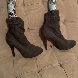 Chinese Laundry Faux Suede Bootie Heels